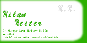 milan neiter business card